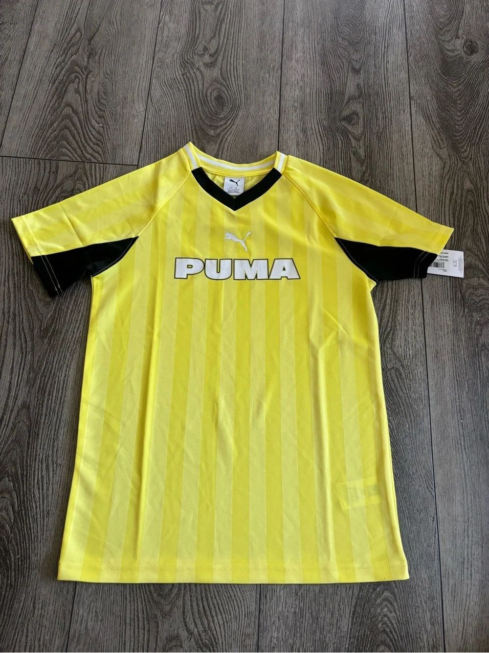 Puma Yellow and Black Performance Soccer Shirt